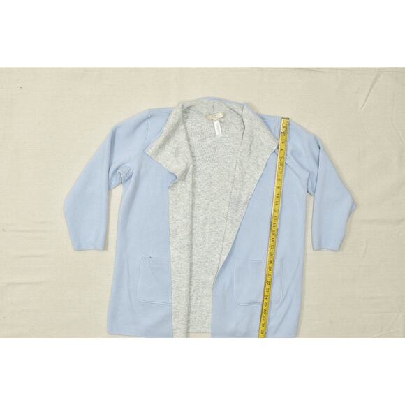 LOFT Women's Blue Gray Reversible Open Cardigan Plus Size 16/18 Viscose Blend - Picture 2 of 8